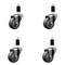 Service Caster 3'' SS Gray Poly Wheel Swivel 1-3/8'' Expanding Stem Caster Set, 4PK SCC-SSEX20S314-PPUB-138-4 - alternate 1